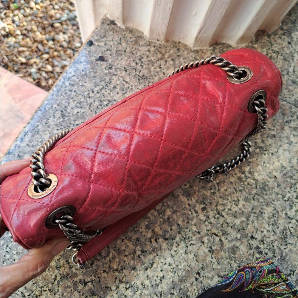 CHANEL Red Quilted Leather Easy Flap Bag - Picture 4 of 15